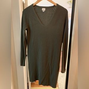 green sweater dress